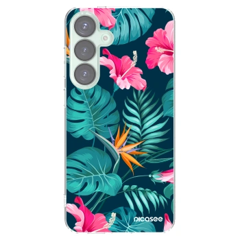 Picasee silikonska prozirna maskica za Samsung Galaxy S25+ 5G - Pink Monstera