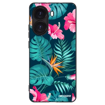 Picasee crna silikonska maskica za Xiaomi Poco X7 Pro 5G - Pink Monstera