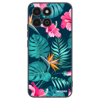 Picasee crna silikonska maskica za Honor 200 Smart 5G - Pink Monstera