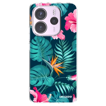 Picasee silikonska prozirna maskica za Xiaomi Redmi Note 14 4G - Pink Monstera