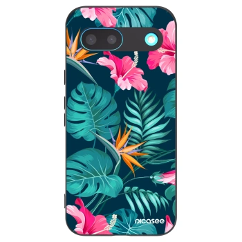 Picasee crna silikonska maskica za Google Pixel 8 - Pink Monstera
