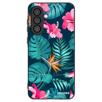 Picasee crna silikonska maskica za Samsung Galaxy A56 5G A566B - Pink Monstera