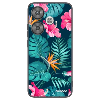 Picasee crna silikonska maskica za Xiaomi Poco F6 - Pink Monstera