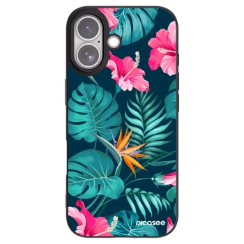 Picasee crna silikonska maskica za Apple iPhone 17 - Pink Monstera