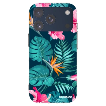 Picasee silikonska prozirna maskica za Apple iPhone 17 Pro - Pink Monstera