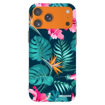 Picasee silikonska prozirna maskica za Apple iPhone 17 Pro Max - Pink Monstera