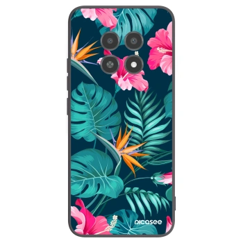 Picasee crna silikonska maskica za Realme 12X - Pink Monstera