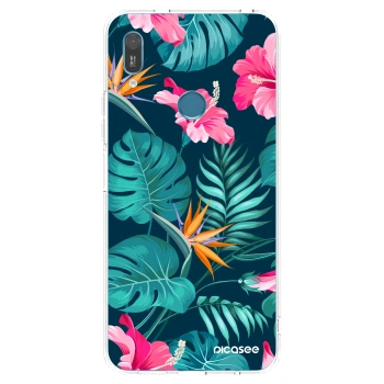 Picasee silikonska prozirna maskica za Huawei Y6 2019 - Pink Monstera