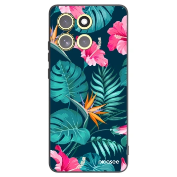 Picasee crna silikonska maskica za Motorola Moto G86 5G - Pink Monstera