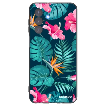 Picasee crna silikonska maskica za Samsung Galaxy A17 5G - Pink Monstera