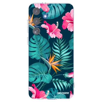 Picasee silikonska prozirna maskica za Samsung Galaxy S25 FE 5G - Pink Monstera