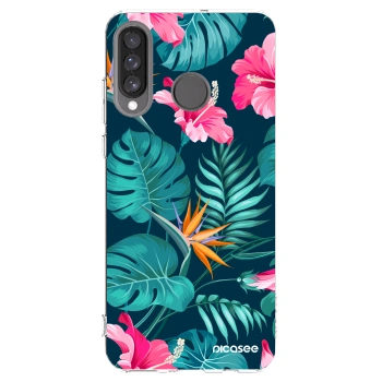 Picasee silikonska prozirna maskica za Huawei P30 Lite - Pink Monstera