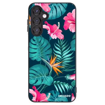 Picasee crna silikonska maskica za Samsung Galaxy A16 4G - Pink Monstera
