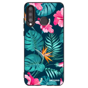 Picasee crna silikonska maskica za Huawei P30 Lite - Pink Monstera