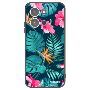 Picasee crna silikonska maskica za Xiaomi Redmi 15C 5G - Pink Monstera