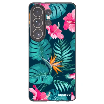 Picasee crna silikonska maskica za Samsung Galaxy S26 Ultra - Pink Monstera