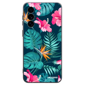 Picasee crna silikonska maskica za Samsung Galaxy A57 5G - Pink Monstera