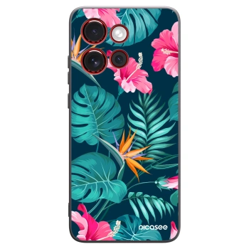 Picasee crna silikonska maskica za Motorola Edge 60 Neo 5G - Pink Monstera