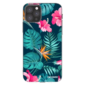 Picasee silikonska prozirna maskica za Apple iPhone 11 Pro - Pink Monstera