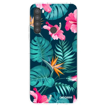 Picasee silikonska prozirna maskica za Xiaomi Redmi Note 8 - Pink Monstera