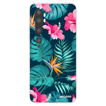 Picasee silikonska prozirna maskica za Xiaomi Mi Note 10 (Pro) - Pink Monstera