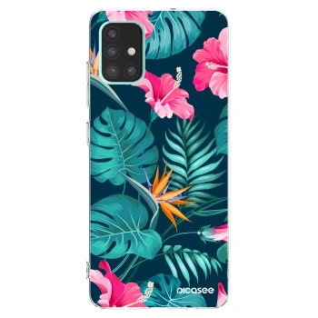 Picasee silikonska prozirna maskica za Samsung Galaxy A51 A515F - Pink Monstera