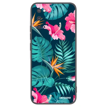 Picasee crna silikonska maskica za Samsung Galaxy S20 G980F - Pink Monstera