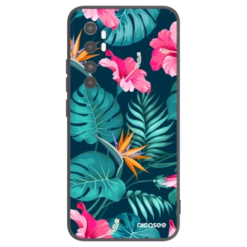 Picasee crna silikonska maskica za Xiaomi Mi Note 10 Lite - Pink Monstera