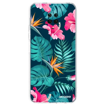 Picasee silikonska prozirna maskica za Xiaomi Redmi Note 9S - Pink Monstera
