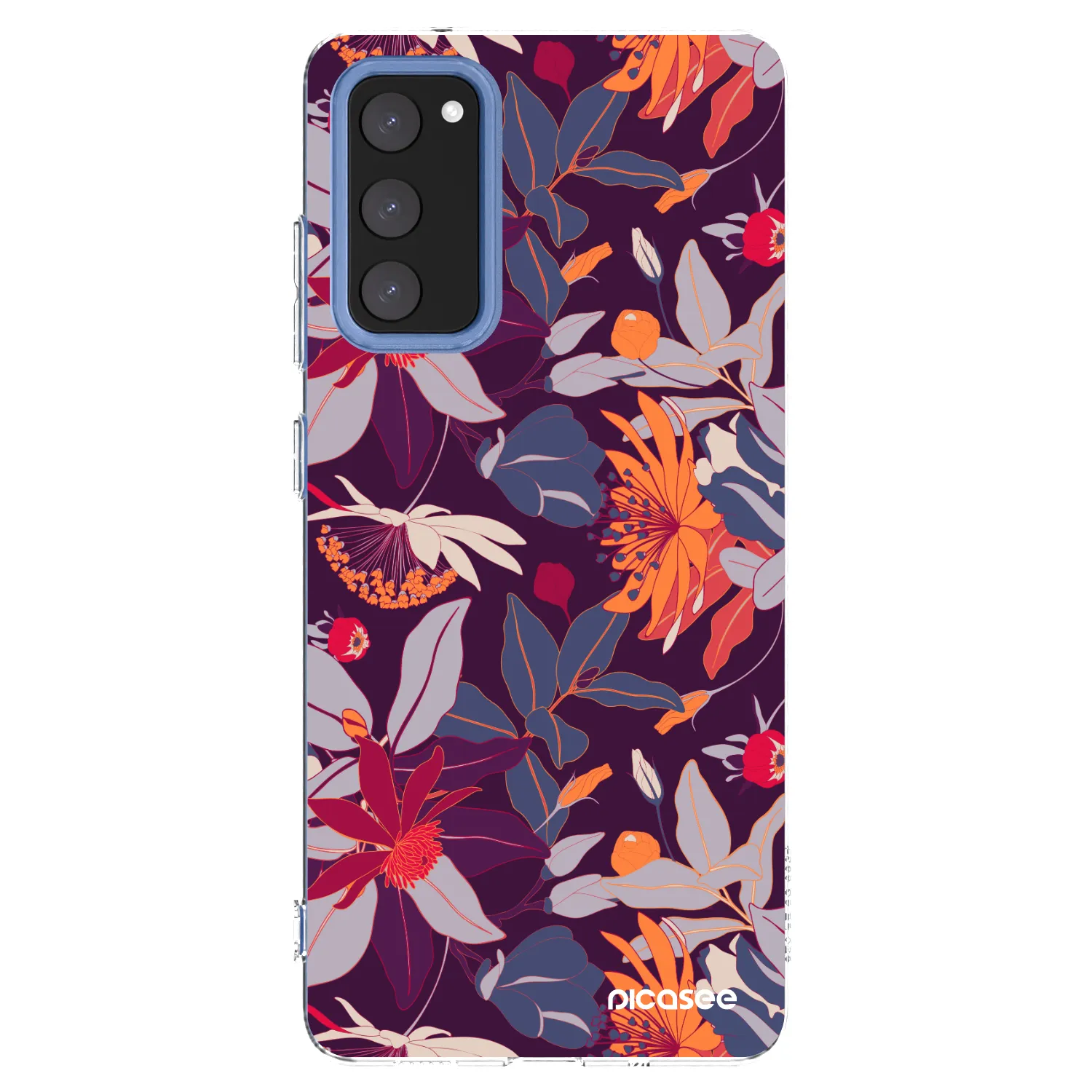 Picasee silikonska prozirna maskica za Samsung Galaxy S20 FE - Purple Leaf