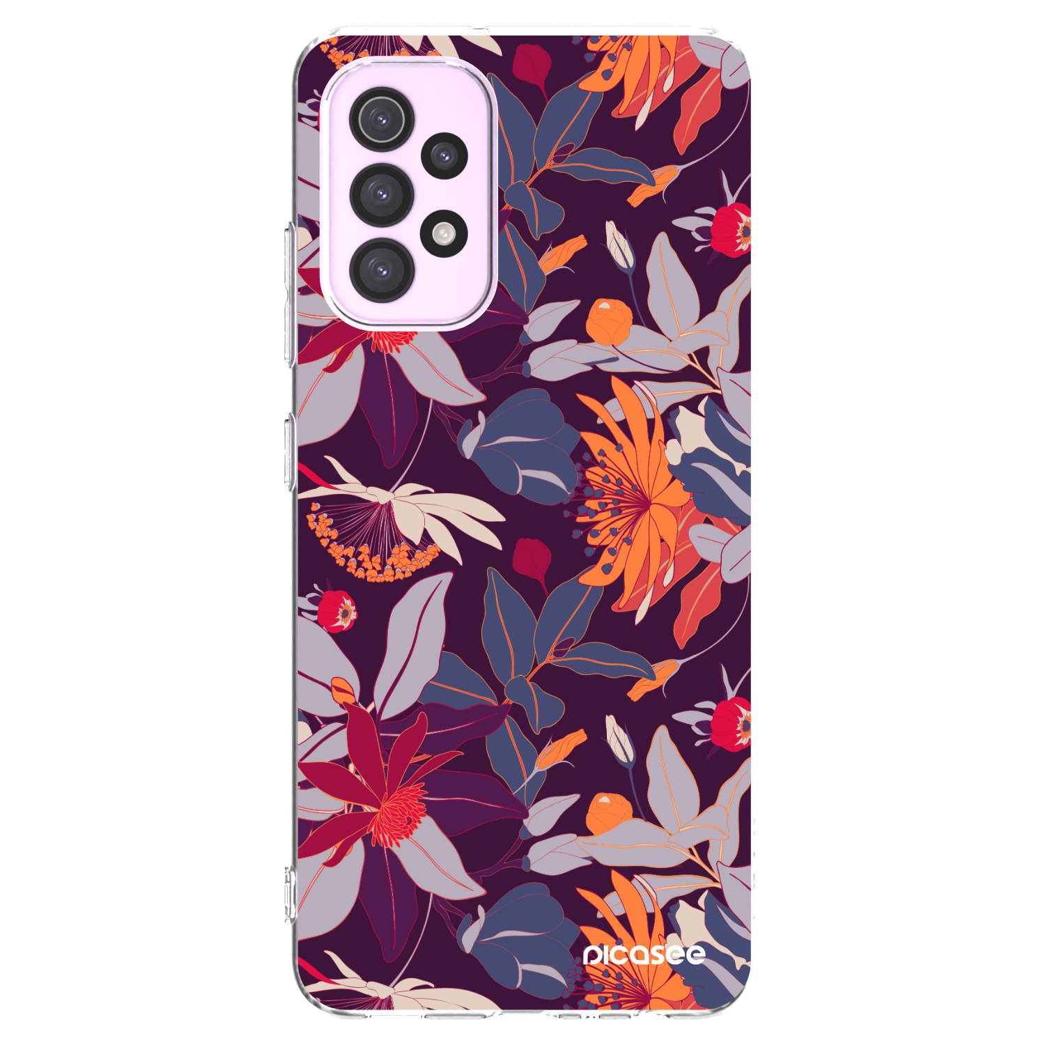Picasee silikonska prozirna maskica za Samsung Galaxy A32 5G A326B - Purple Leaf