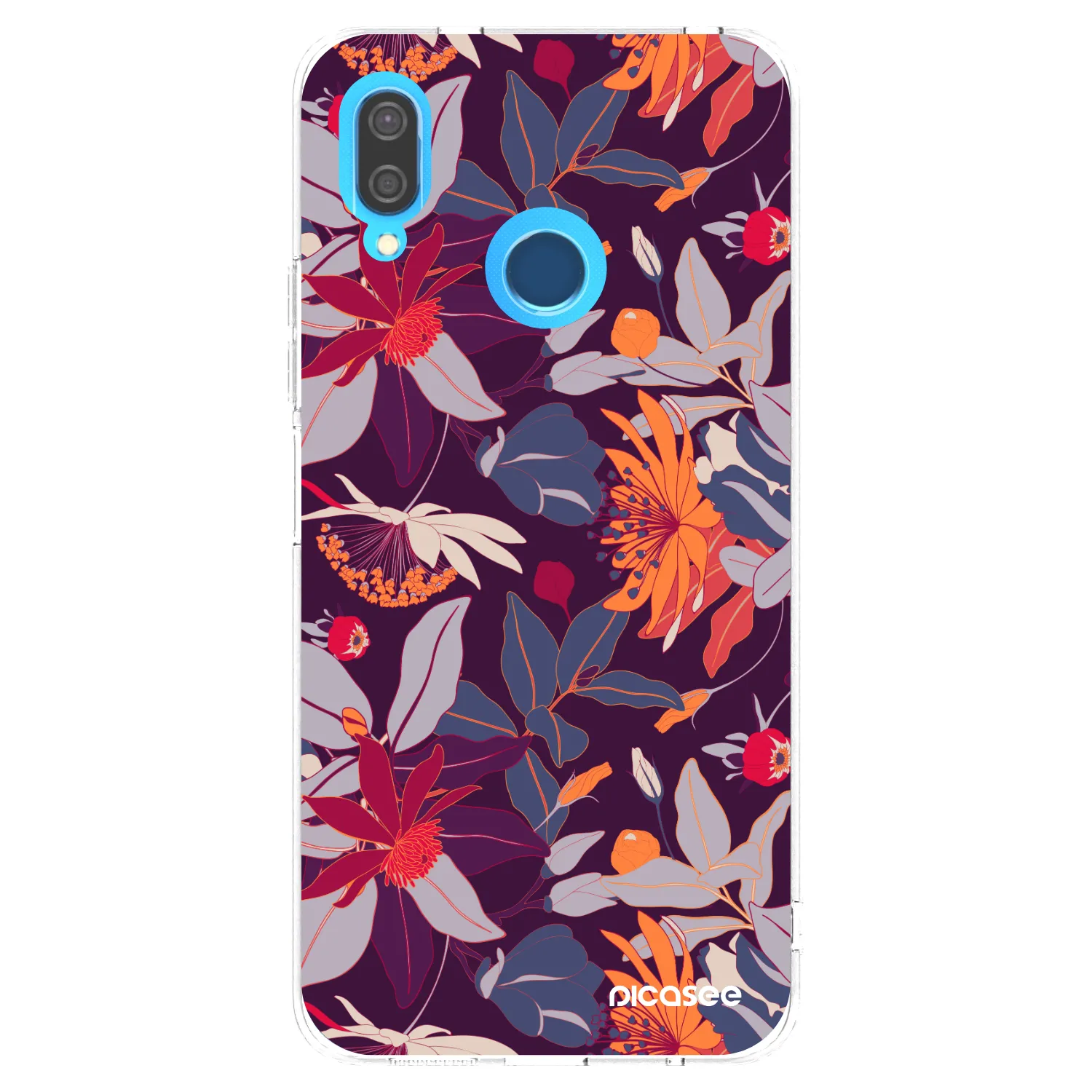 Picasee silikonska prozirna maskica za Huawei P20 Lite - Purple Leaf
