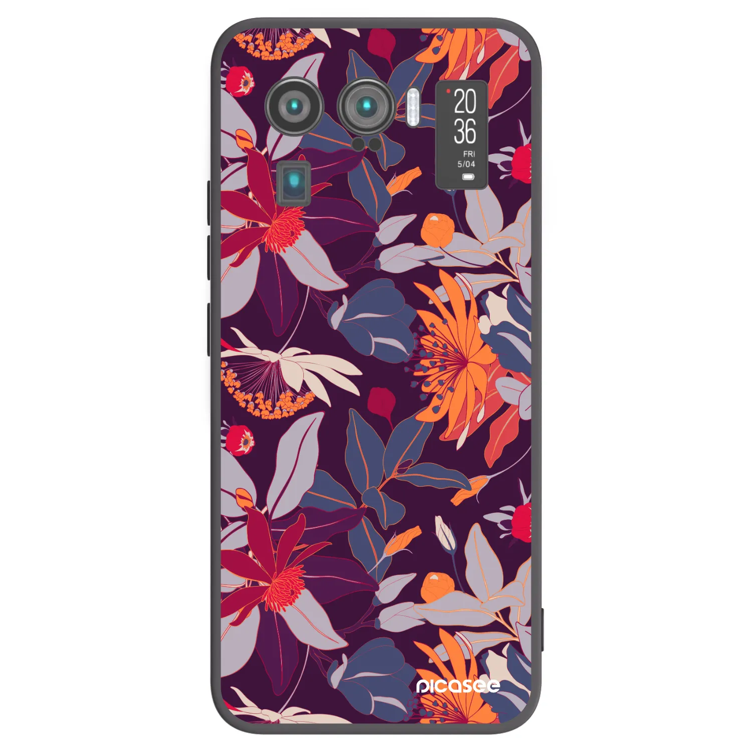Picasee crna silikonska maskica za Xiaomi Mi 11 Ultra - Purple Leaf