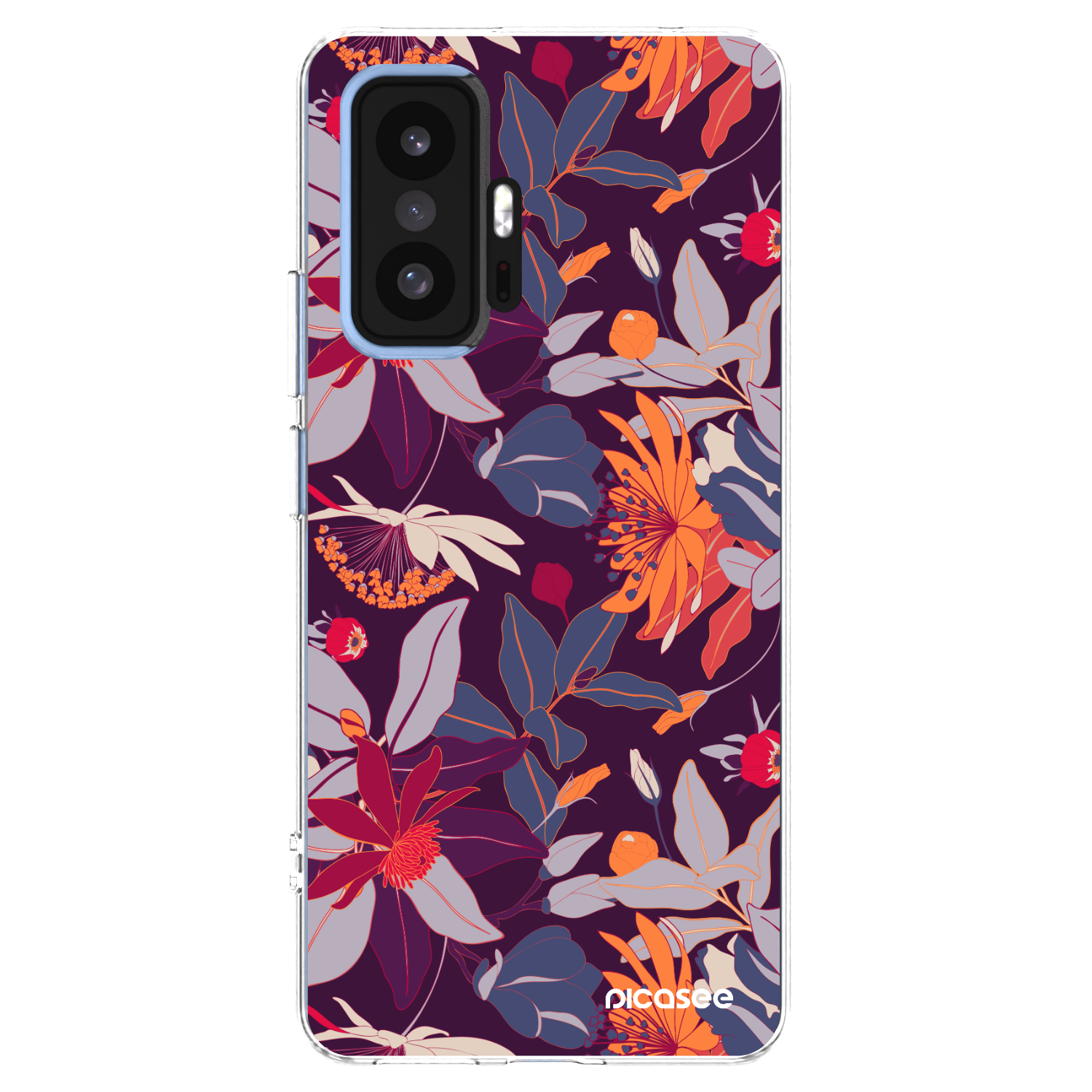Picasee silikonska prozirna maskica za Xiaomi 11T - Purple Leaf