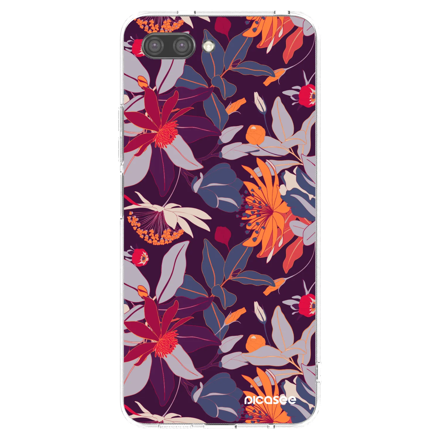 Picasee silikonska prozirna maskica za Honor 10 - Purple Leaf