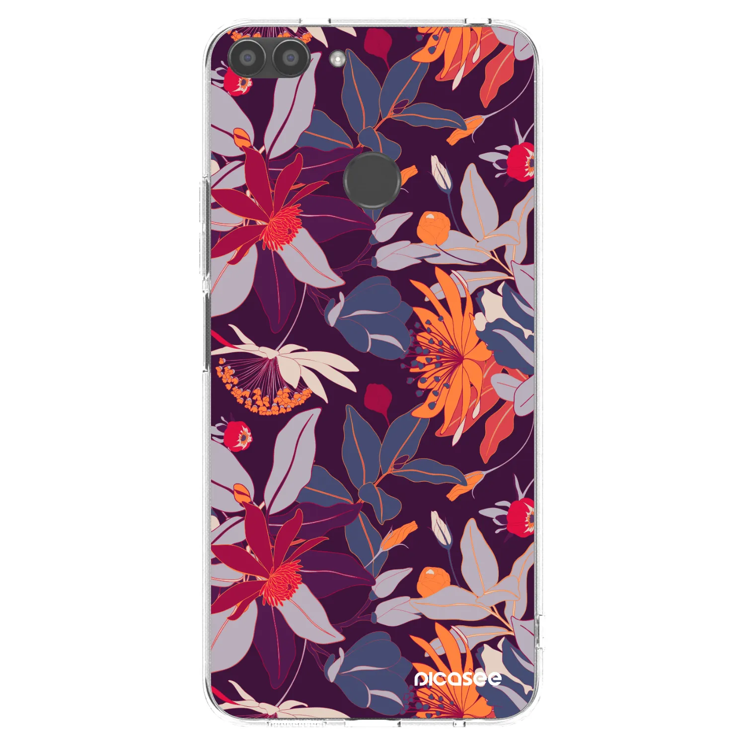 Picasee silikonska prozirna maskica za Huawei P Smart - Purple Leaf
