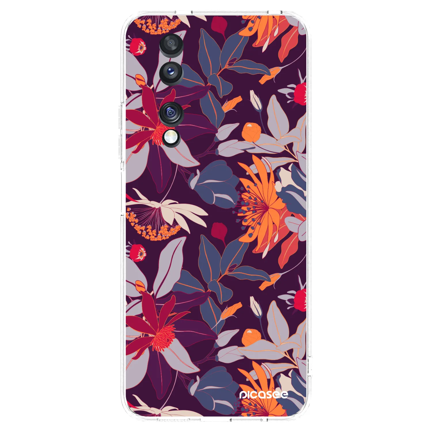 Picasee silikonska prozirna maskica za Honor 70 - Purple Leaf