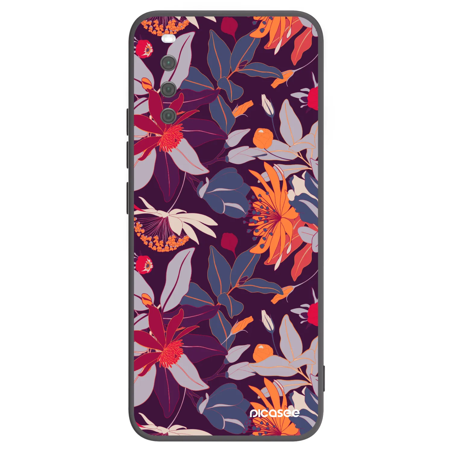Picasee crna silikonska maskica za Sony Xperia 10 III - Purple Leaf