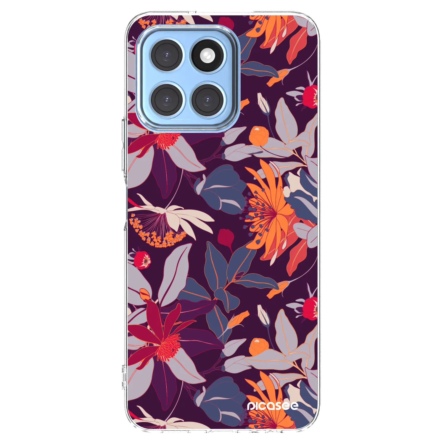 Picasee silikonska prozirna maskica za Honor X8 5G - Purple Leaf