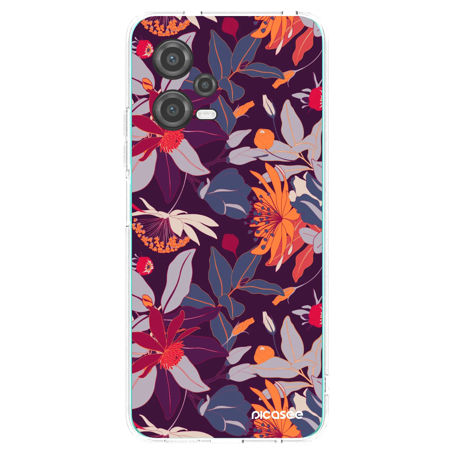 Picasee silikonska prozirna maskica za Xiaomi Poco X5 - Purple Leaf