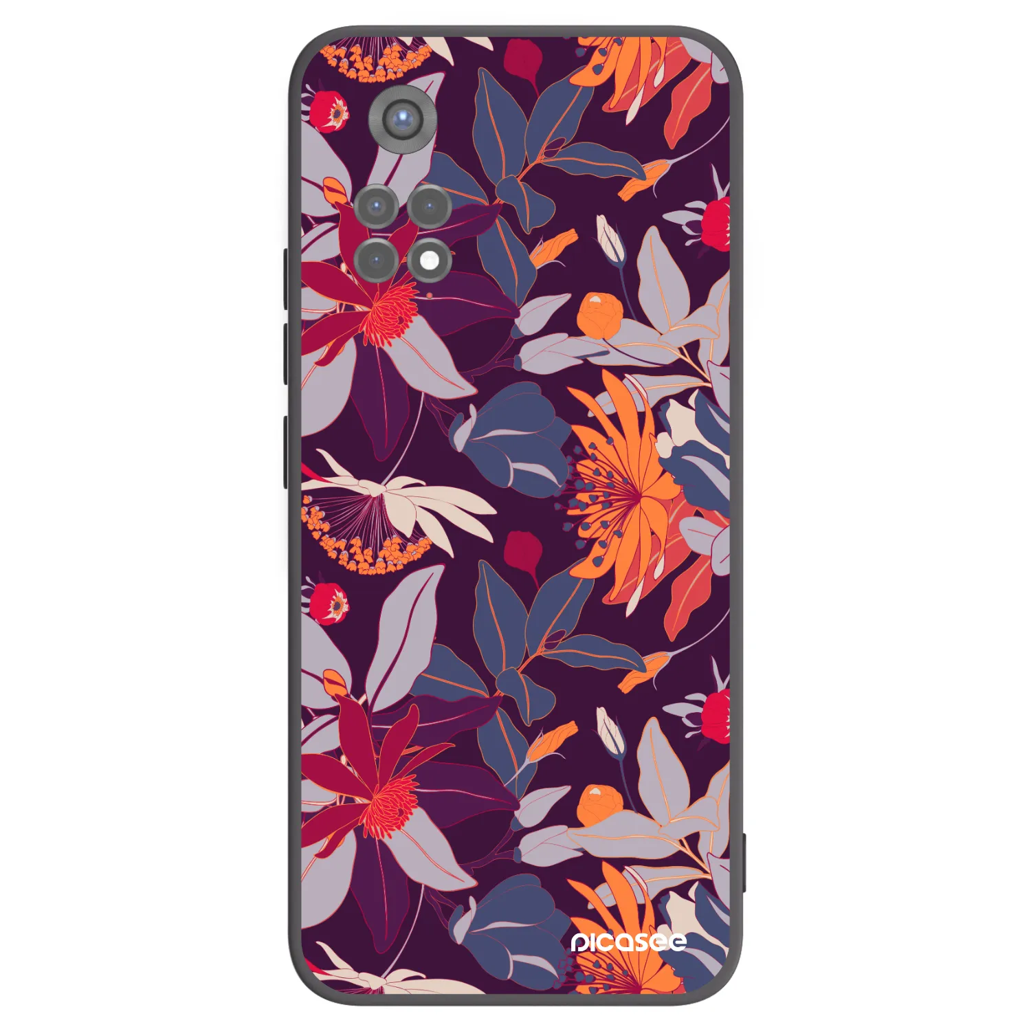 Picasee crna silikonska maskica za Xiaomi Redmi Note 11S 5G - Purple Leaf