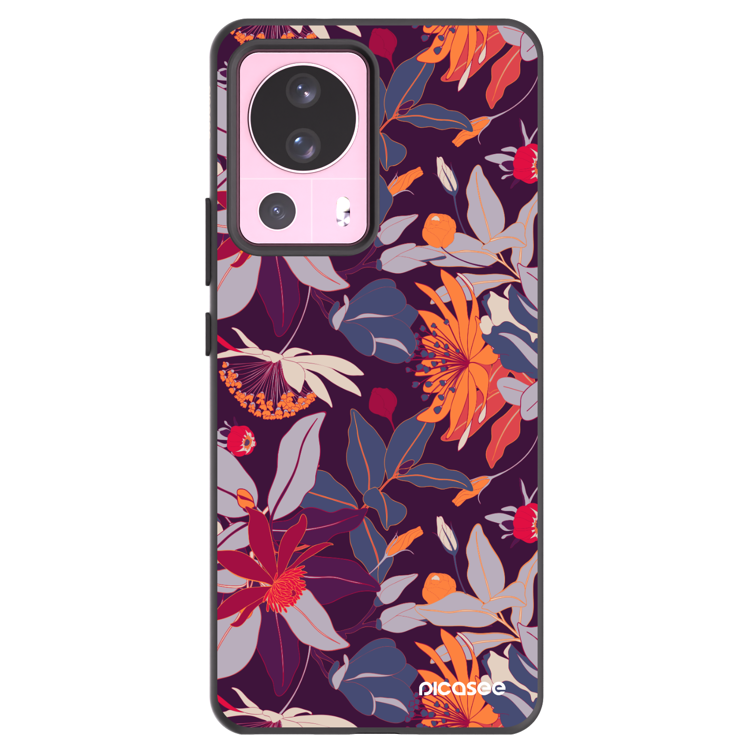Picasee crna silikonska maskica za Xiaomi 13 Lite - Purple Leaf
