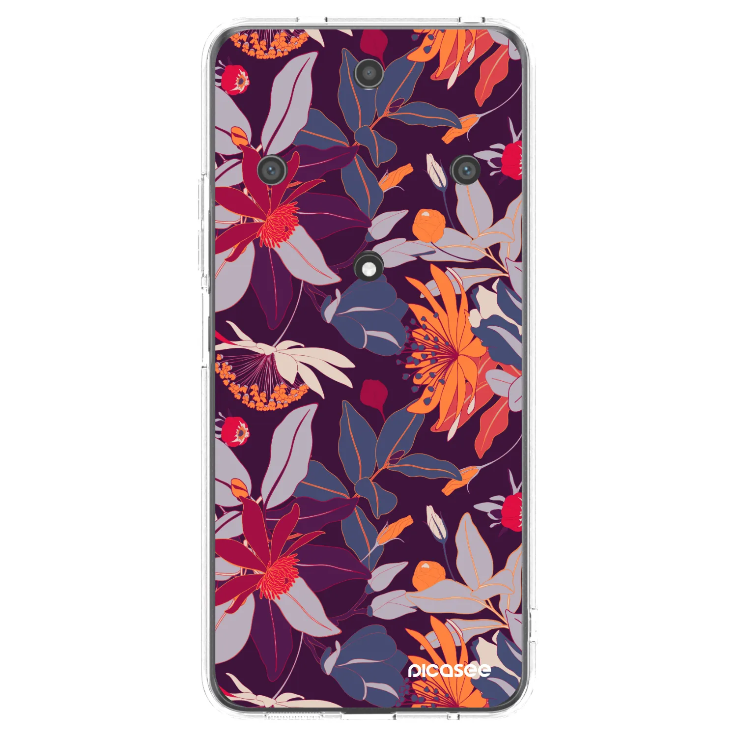 Picasee silikonska prozirna maskica za Honor Magic5 Lite 5G - Purple Leaf