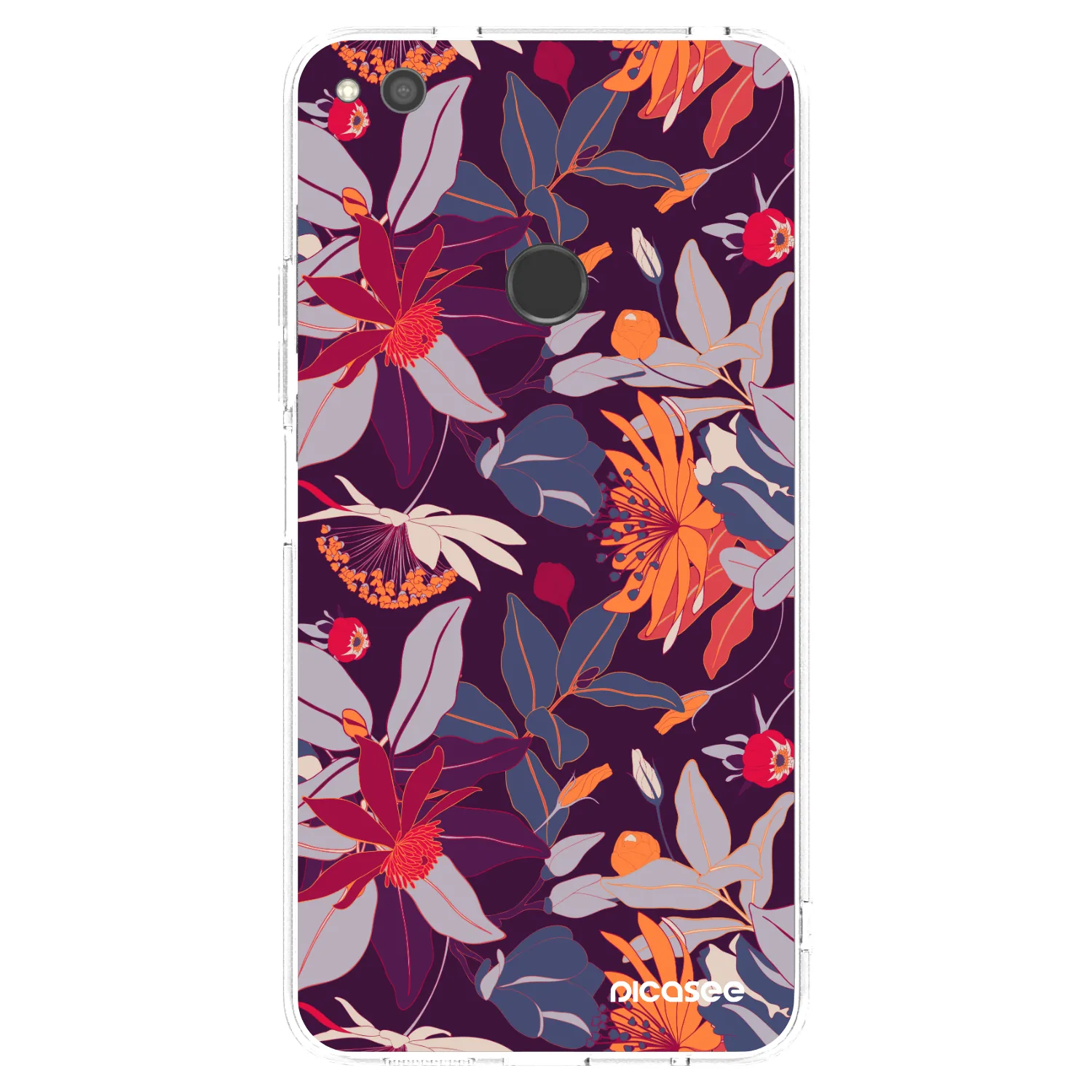 Picasee silikonska prozirna maskica za Huawei P9 Lite 2017 - Purple Leaf