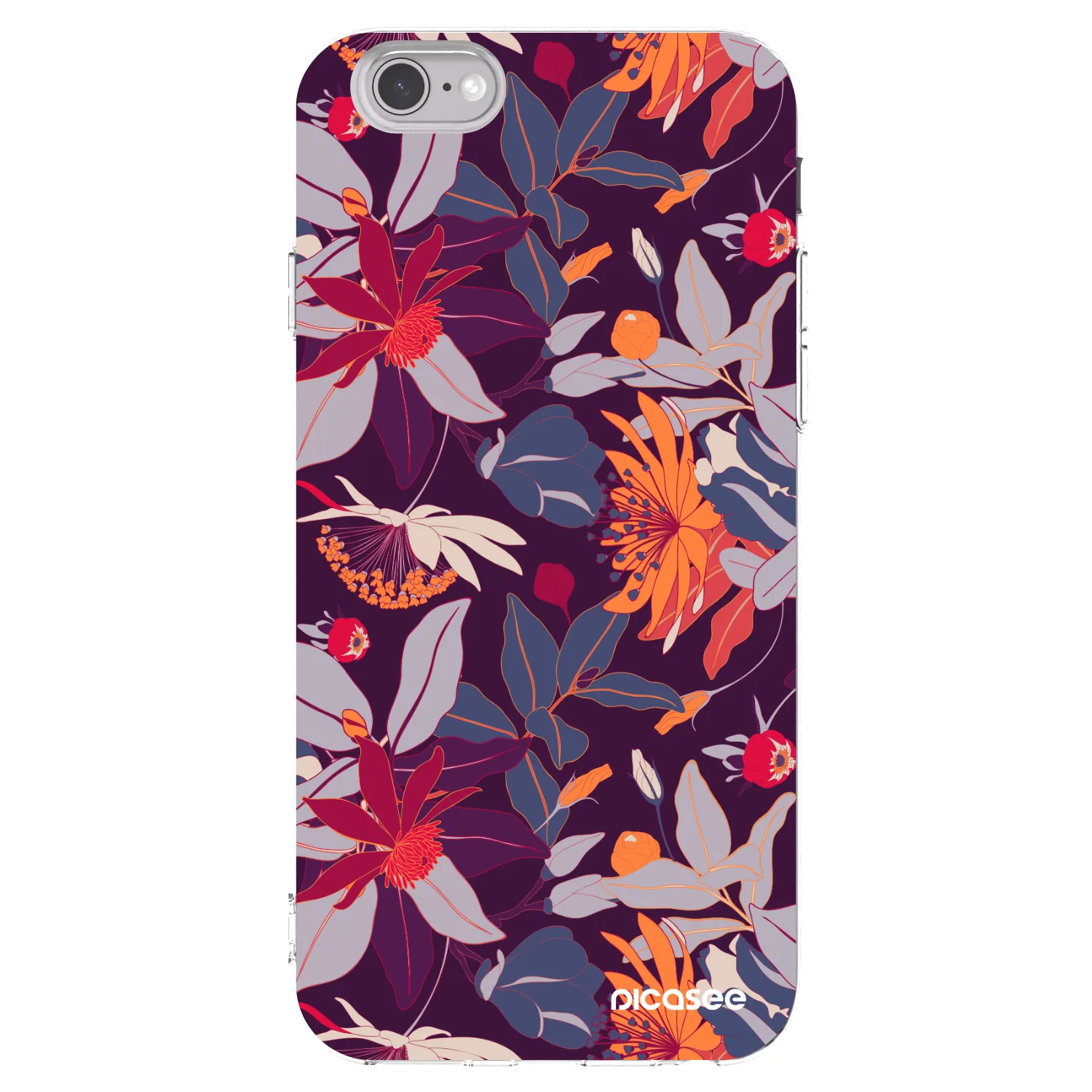 Picasee silikonska prozirna maskica za Apple iPhone 6/6S - Purple Leaf