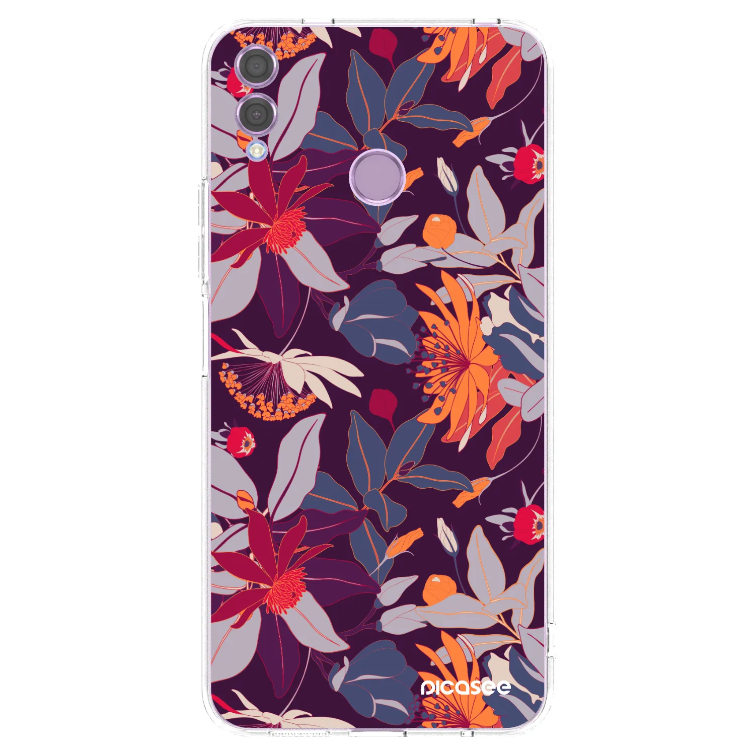 Picasee silikonska prozirna maskica za Honor 8X - Purple Leaf