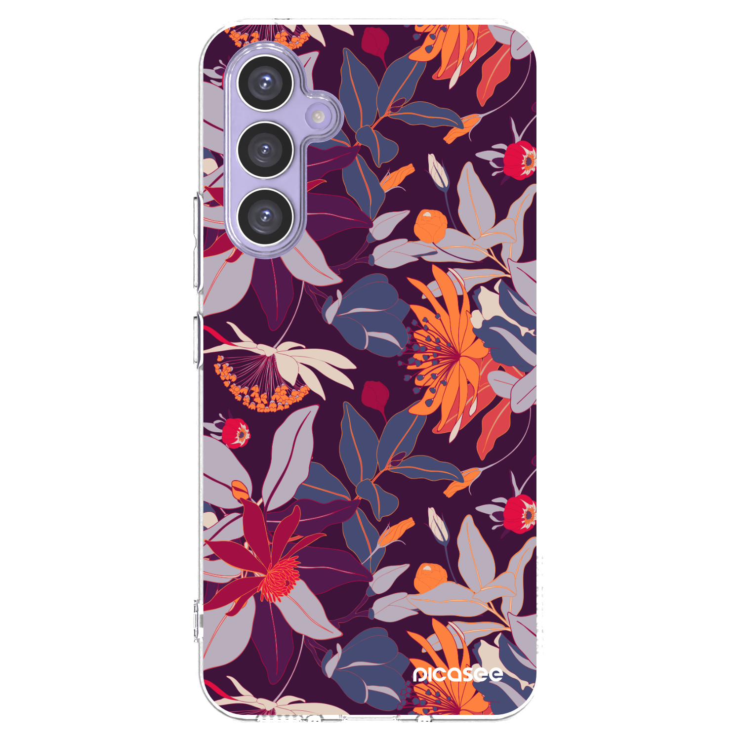Picasee silikonska prozirna maskica za Samsung Galaxy A54 5G A546B - Purple Leaf