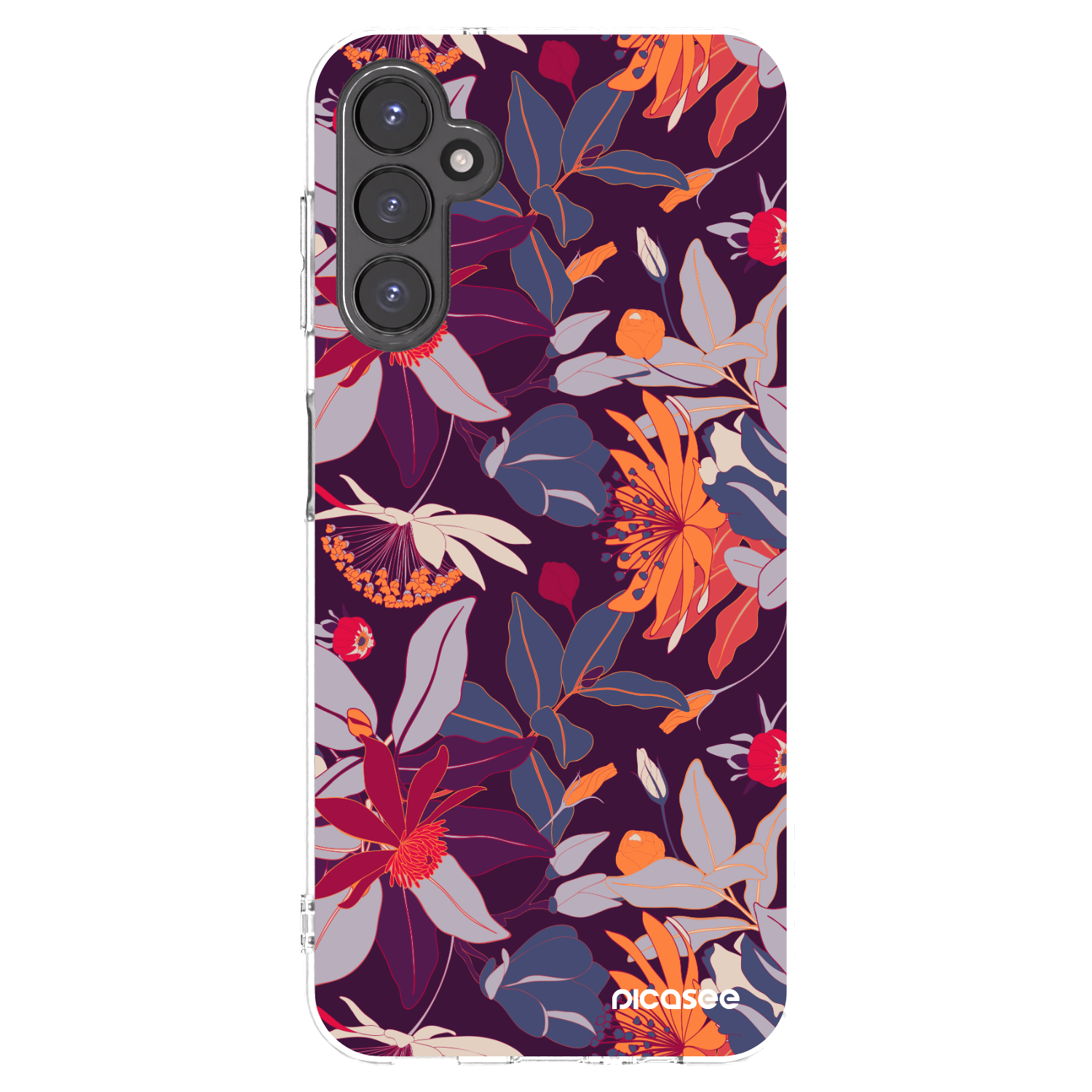 Picasee silikonska prozirna maskica za Samsung Galaxy A14 5G A146P - Purple Leaf