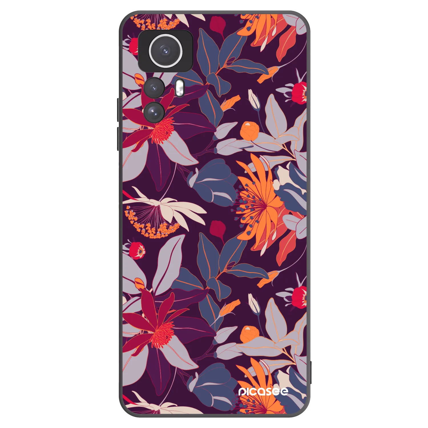Picasee crna silikonska maskica za Xiaomi Redmi Note 12S - Purple Leaf