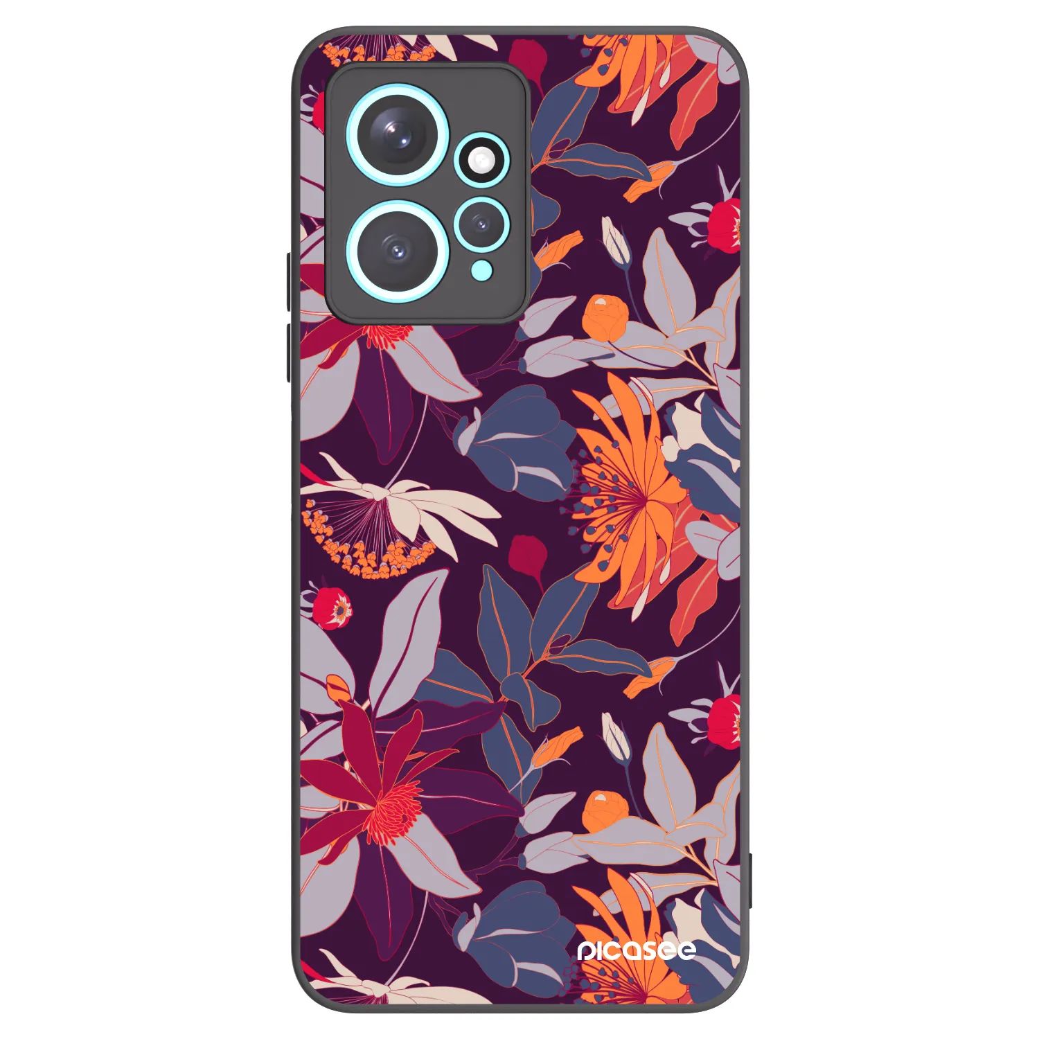 Picasee crna silikonska maskica za Xiaomi Redmi Note 12 4G - Purple Leaf